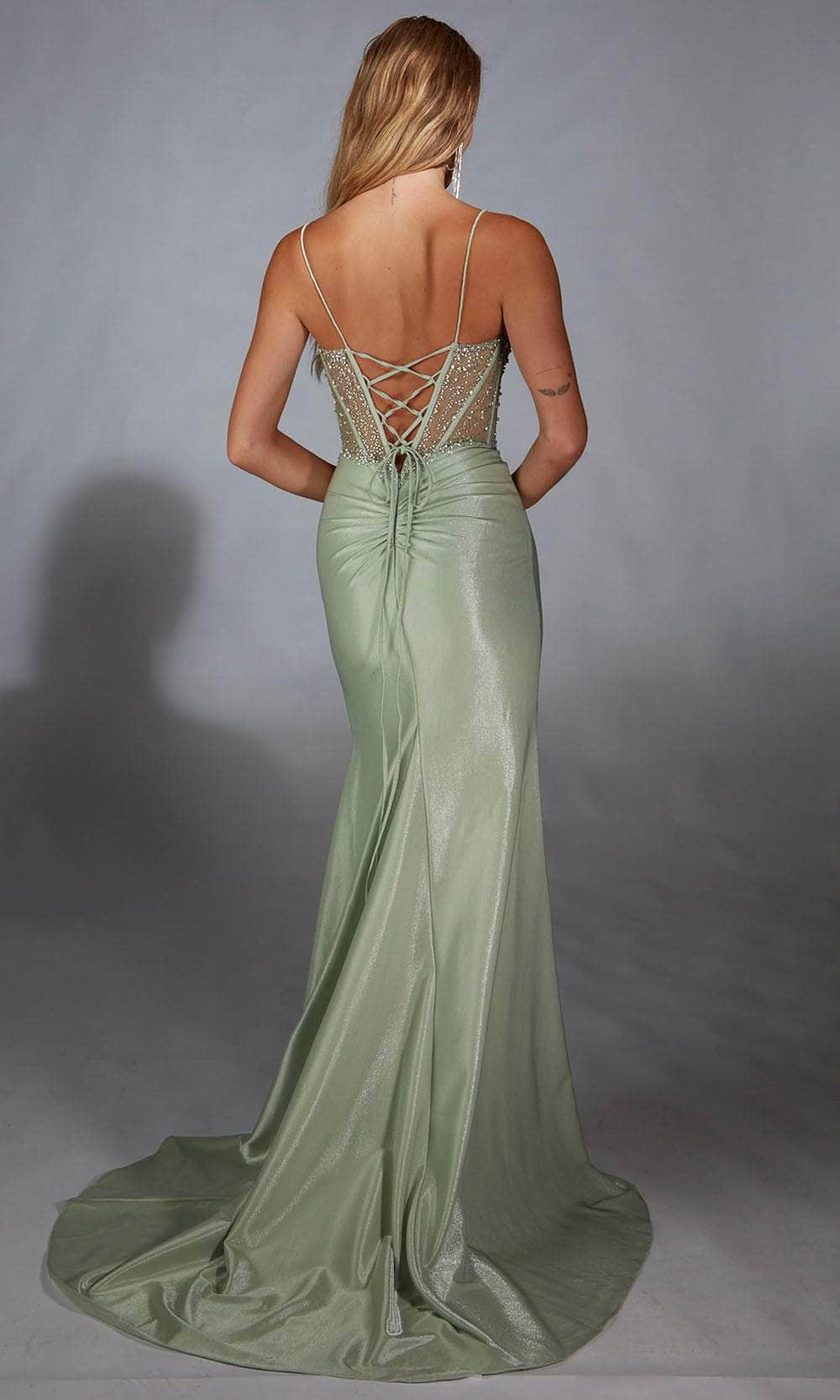 Alyce Paris 61916 - Illusion Corset Jersey Sheath Gown Prom Dresses