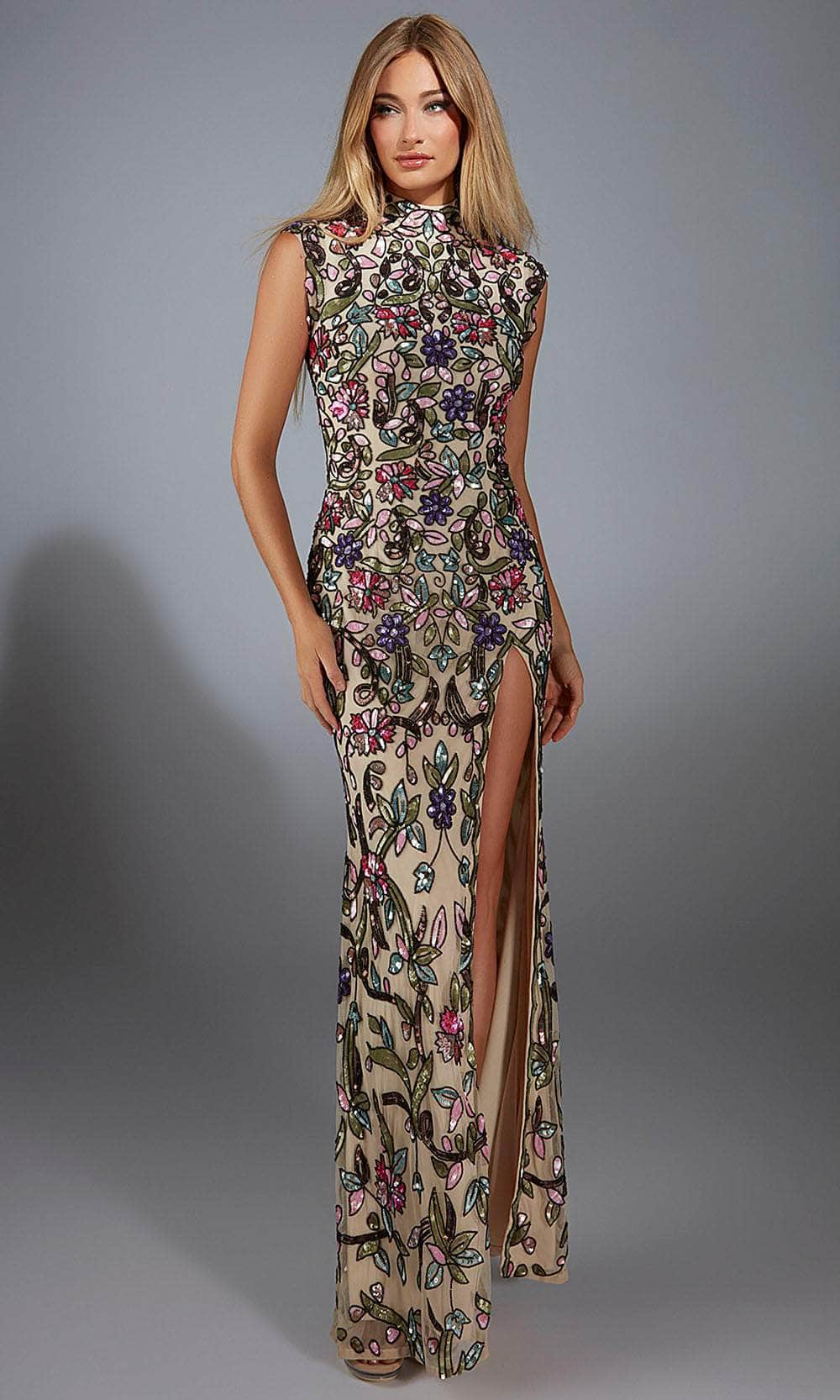 Alyce Paris 61918 - High Neck Hand-Beaded Sheath Gown Special Occasion Dress
