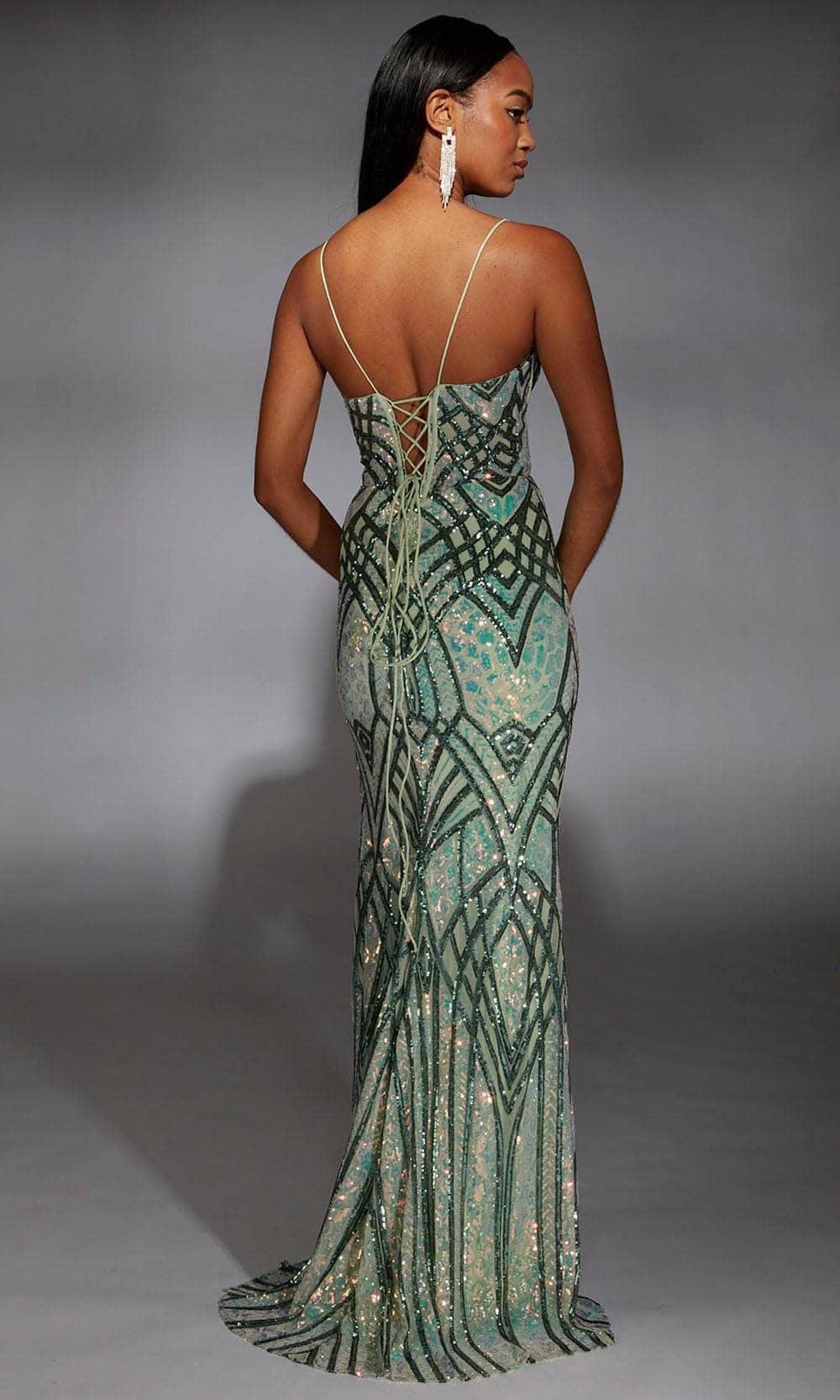 Alyce Paris 61919 - Sequined Bodice High Slit Dress Prom Dresses