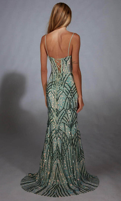 Alyce Paris 61920 - V-Neck Geometric Sequin Dress Prom Dresses