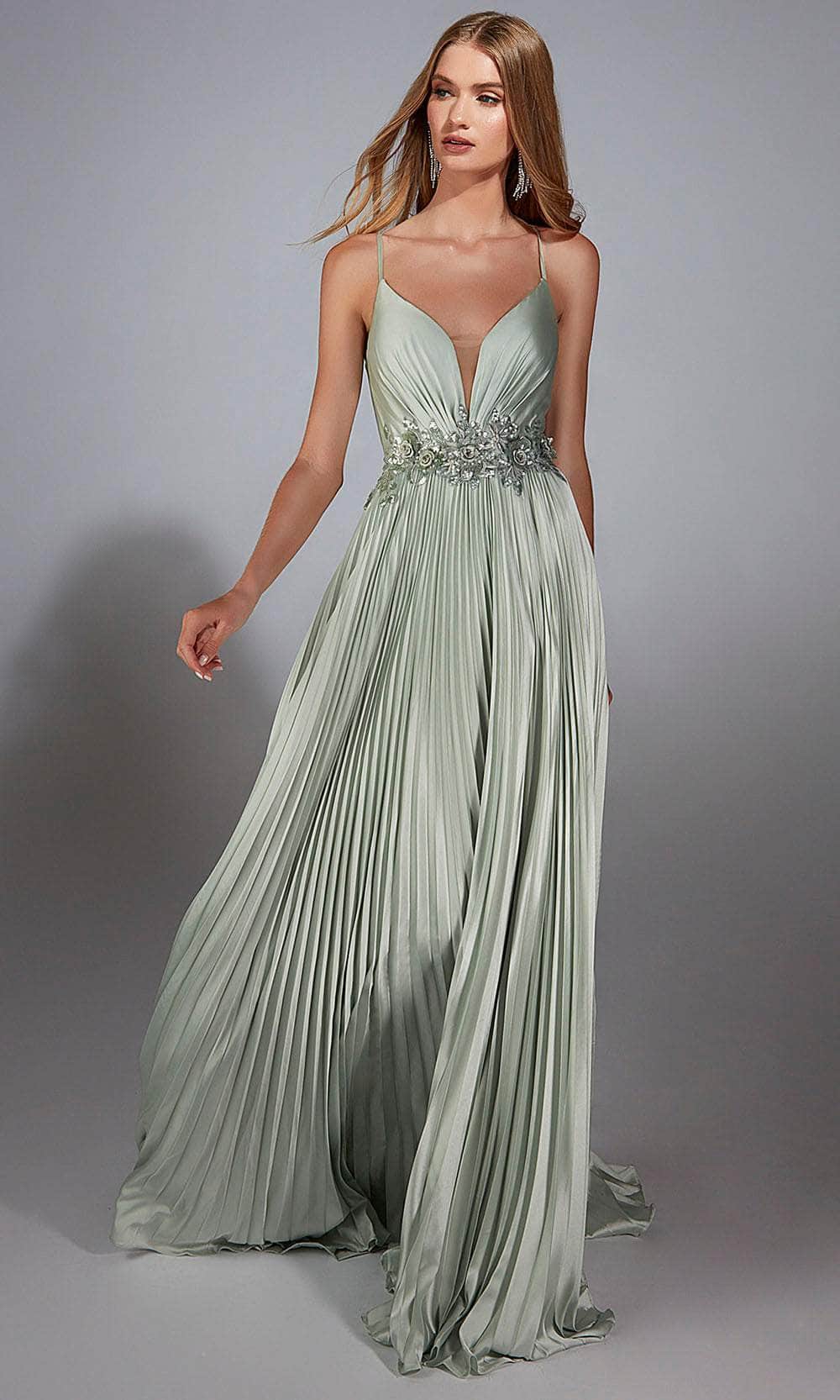 Alyce Paris 61923 - Chiffon A-Line Pleated Gown Prom Dresses