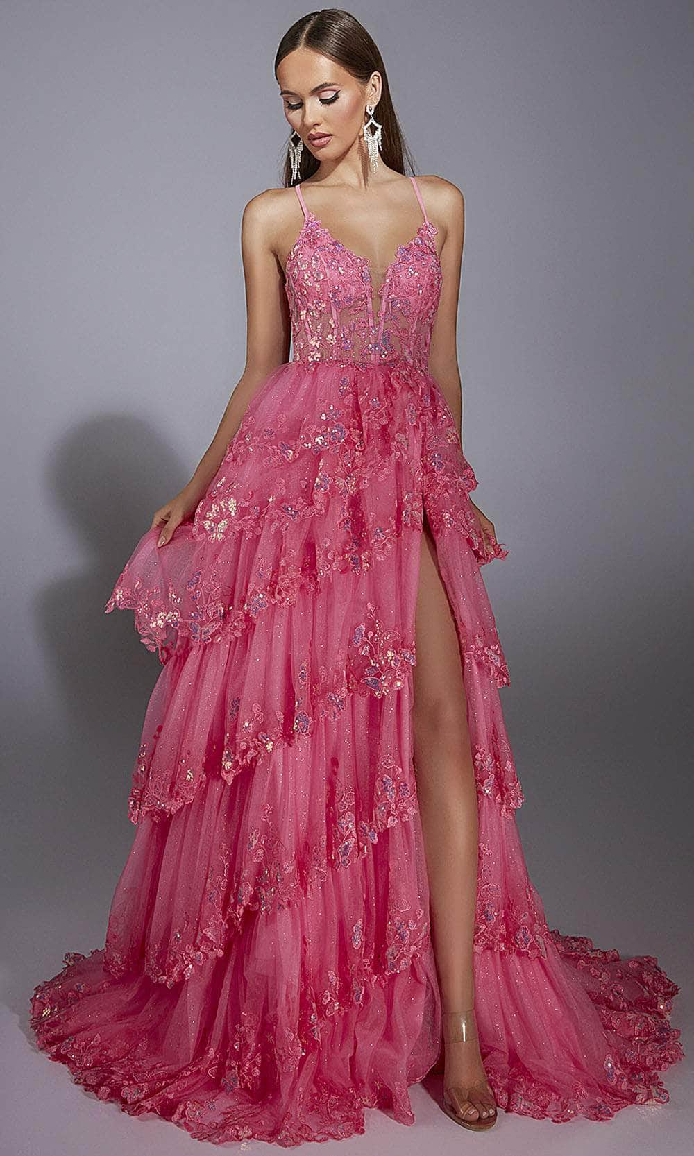 Alyce Paris 61927 - Embroidered Lace Ruffle Gown Prom Dresses