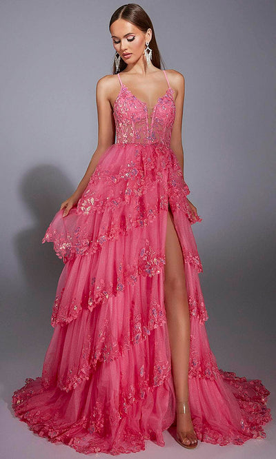 Alyce Paris 61927 - Embroidered Lace Ruffle Gown Prom Dresses