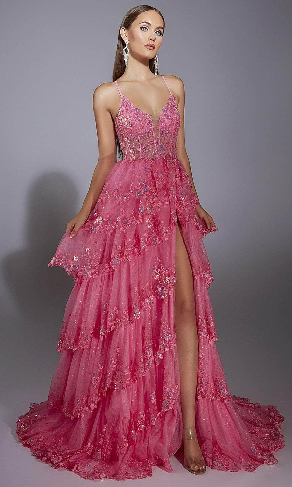 Alyce Paris 61927 - Embroidered Lace Ruffle Gown Prom Dresses