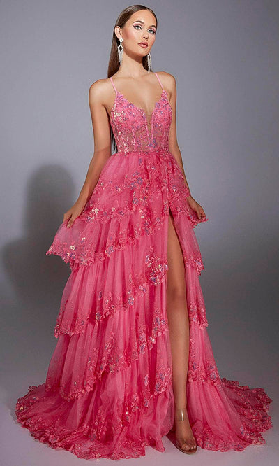 Alyce Paris 61927 - Embroidered Lace Ruffle Gown Prom Dresses