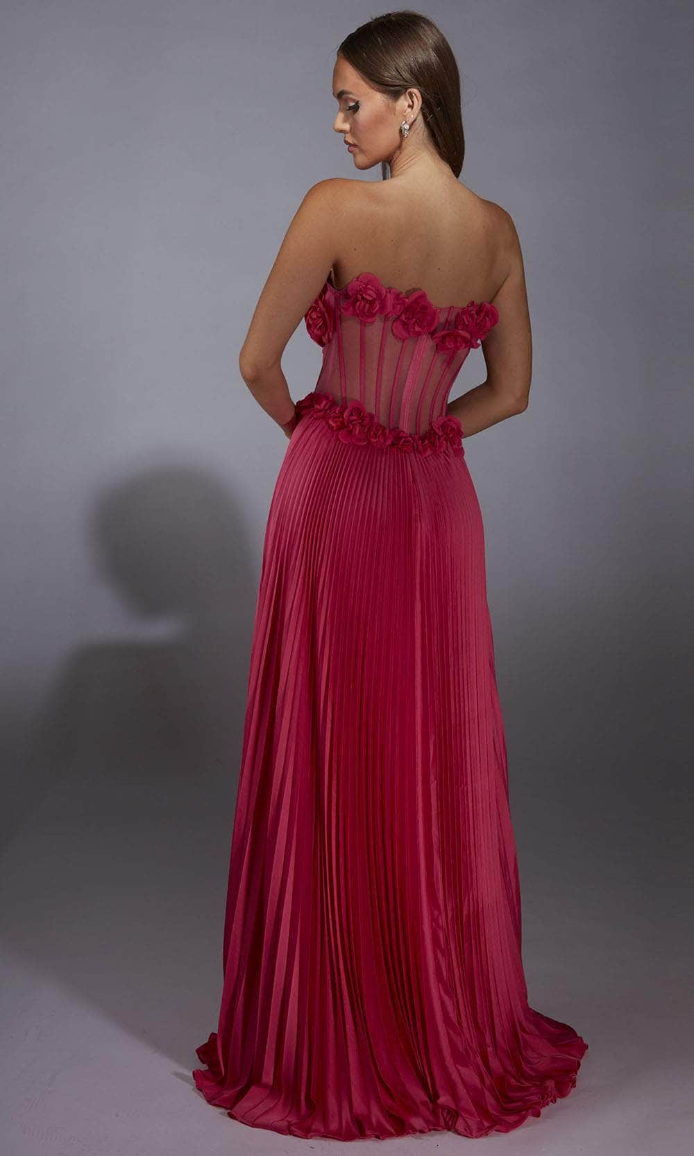 Alyce Paris 61935 - Floral Strapless Pleated Gown Prom Dresses
