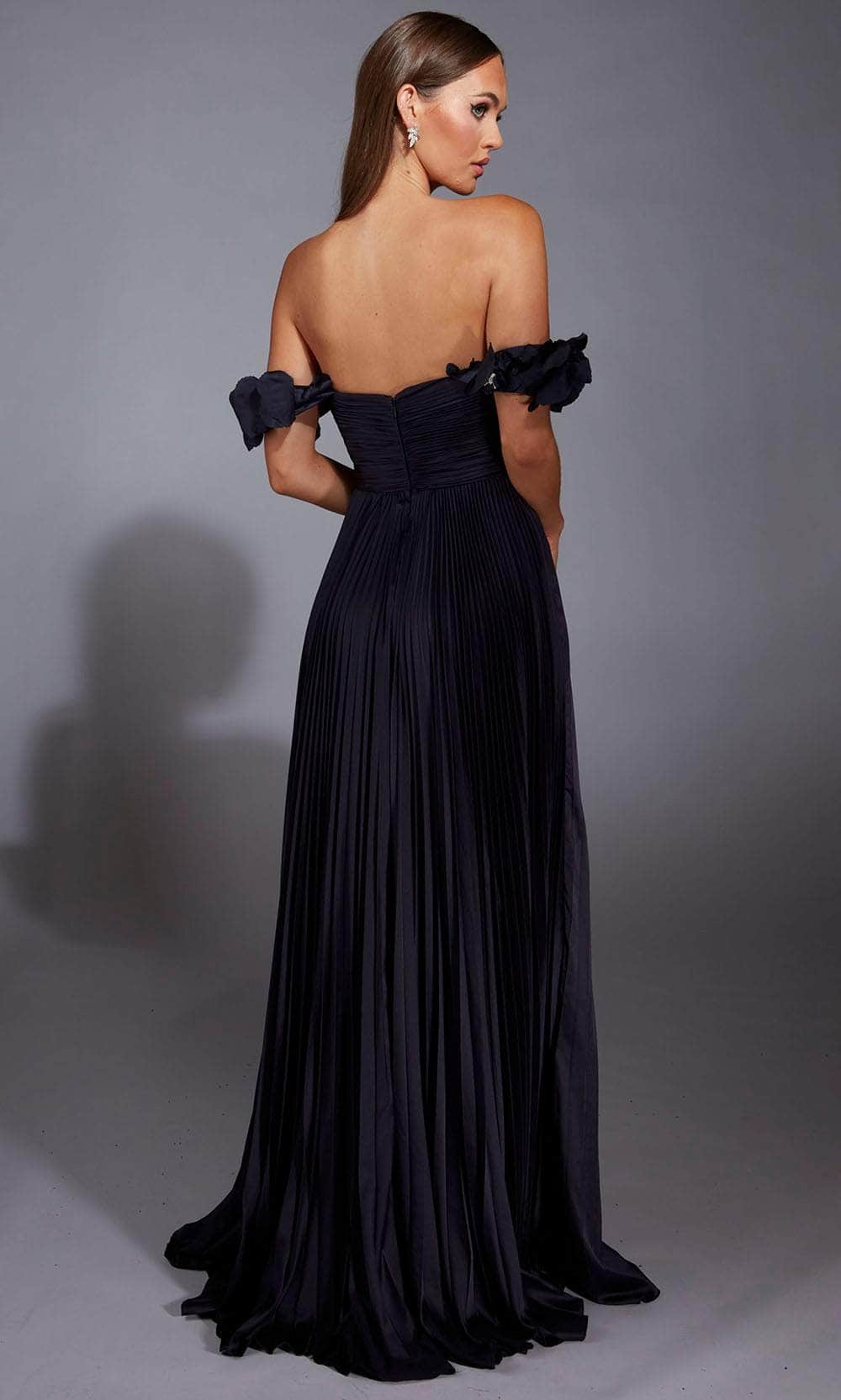 Alyce Paris 61946 - Off-Shoulder Pleated Satin Gown Prom Dresses