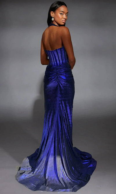 Alyce Paris 61949 - Metallic Jersey Beaded Corset Gown Prom Dresses