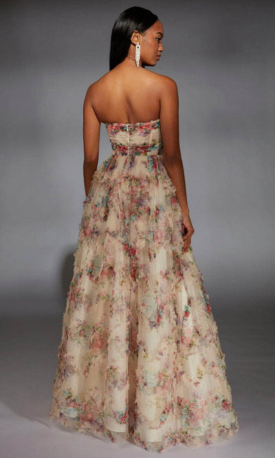 Alyce Paris 61957 - Romantic Floral Print A-line Gown Prom Dresses