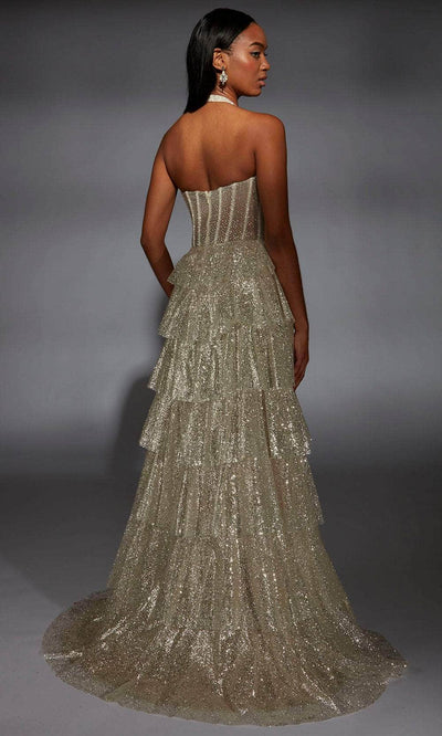 Alyce Paris 61972 - Sparkling Halter Ruffled Gown Prom Dresses