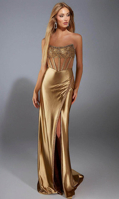 Alyce Paris 61976 - Scoop Neckline Satin Evening Gown Prom Dresses
