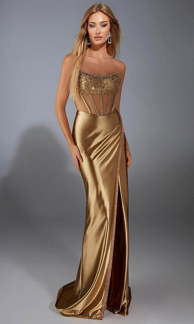 Alyce Paris 61976 - Scoop Neckline Satin Evening Gown Prom Dresses