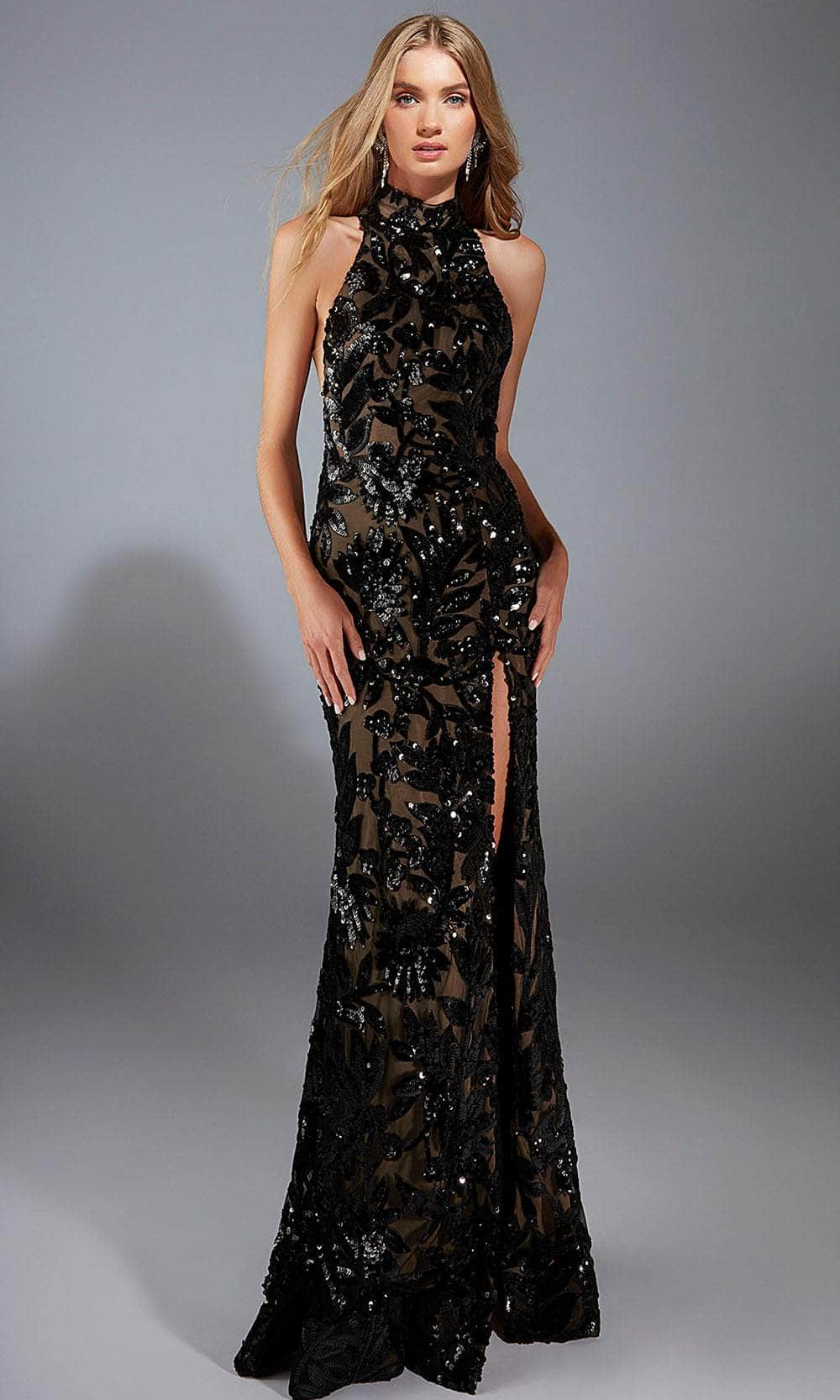 Alyce Paris 61979 - Sequined High Neck Fitted Gown Prom Dresses