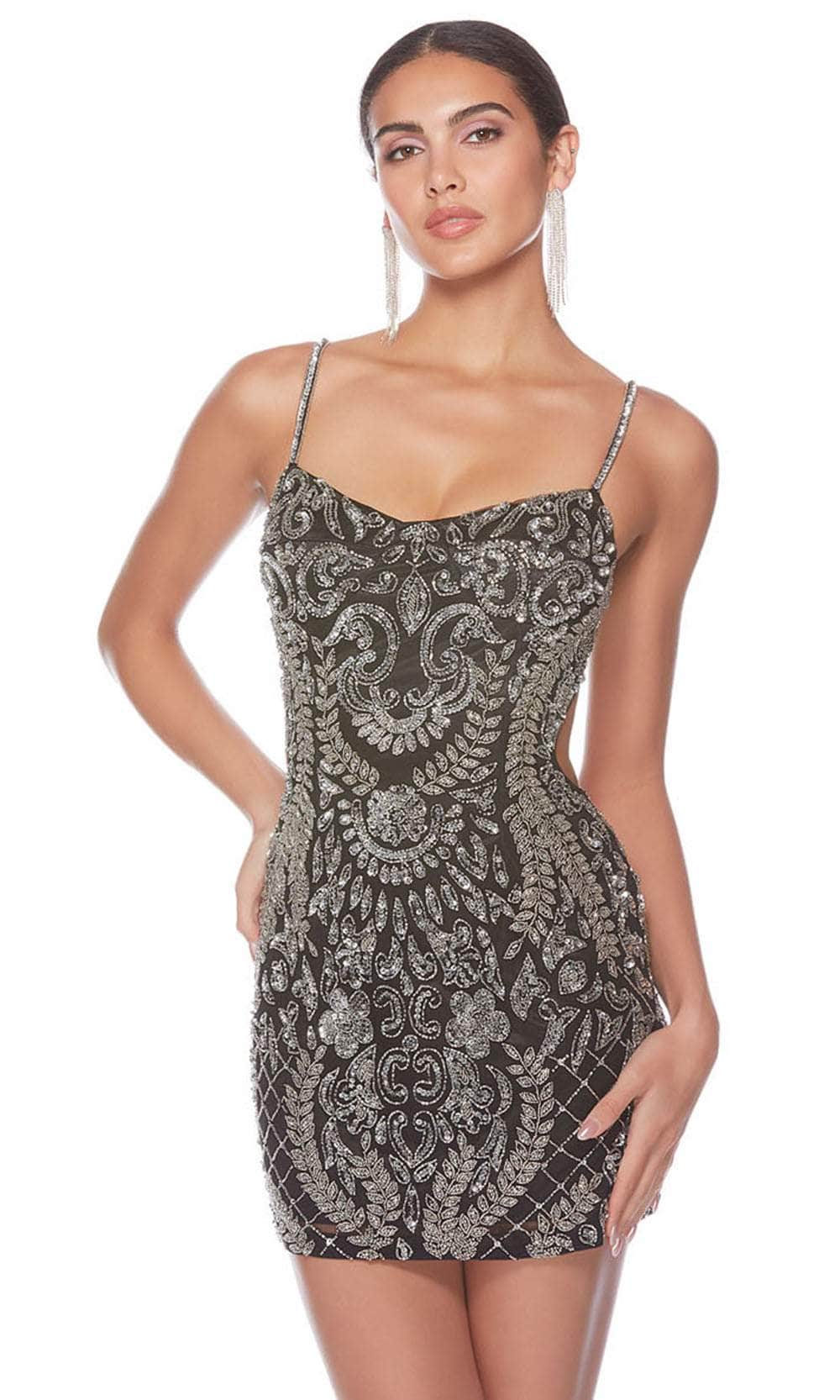 Alyce Paris 84010 - Beaded Lace-Up Back Cocktail Dress Party Dresses