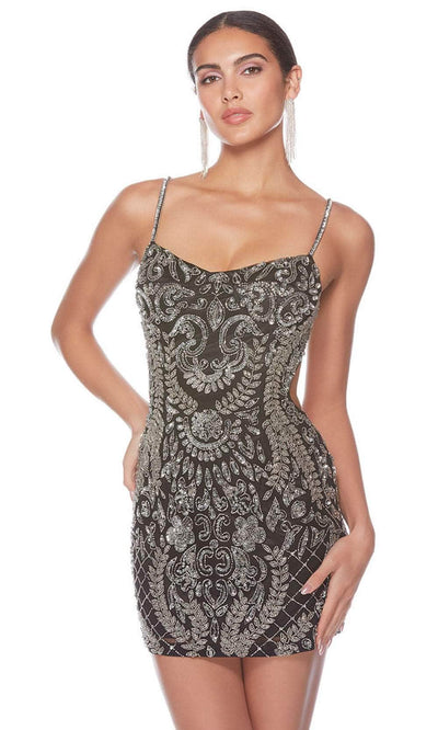 Alyce Paris 84010 - Beaded Lace-Up Back Cocktail Dress Party Dresses