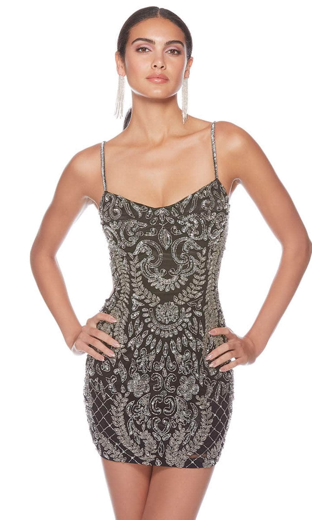 Alyce Paris 84010 - Beaded Lace-Up Back Cocktail Dress Party Dresses