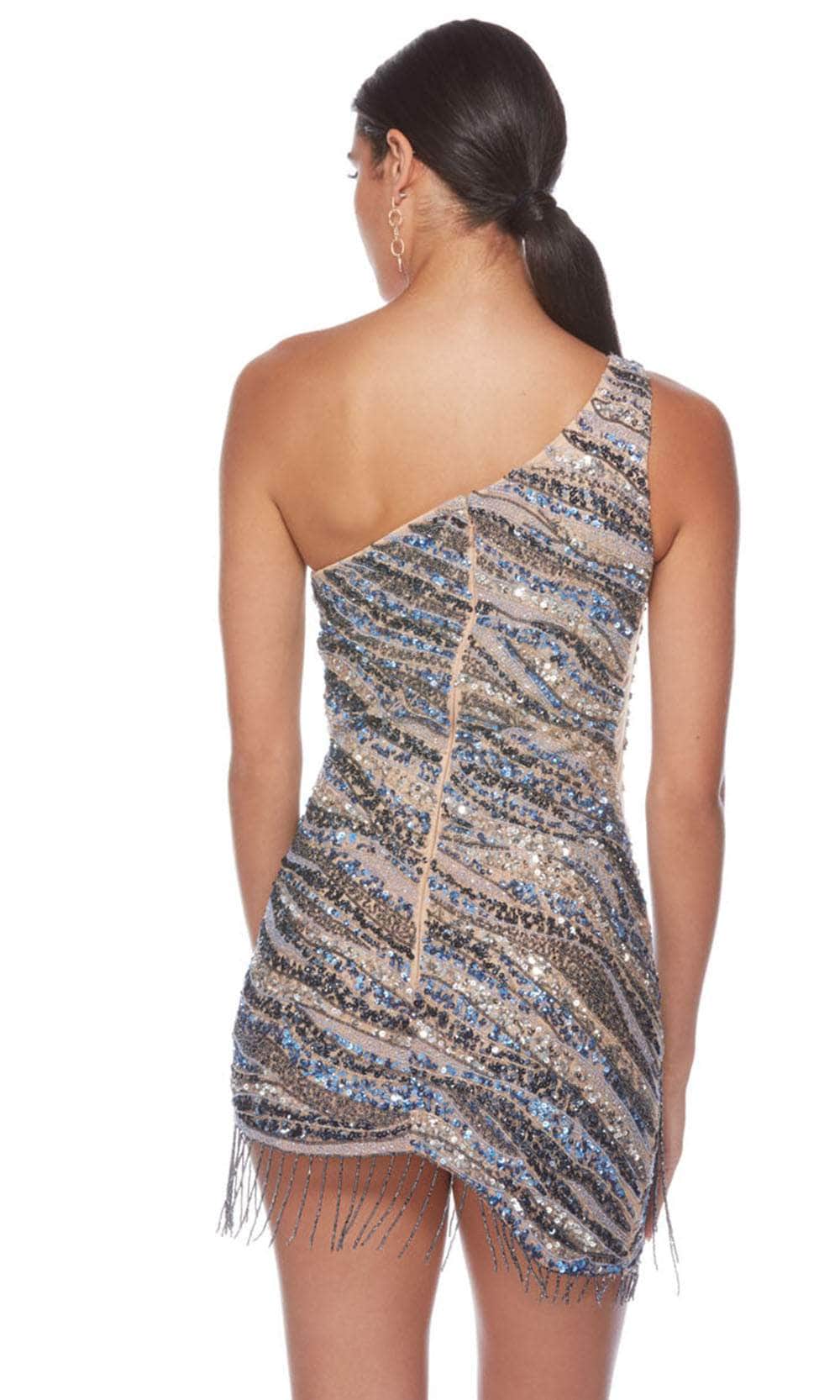 Alyce Paris 84011 - Sequined One-Sleeve Cocktail Dress Party Dresses