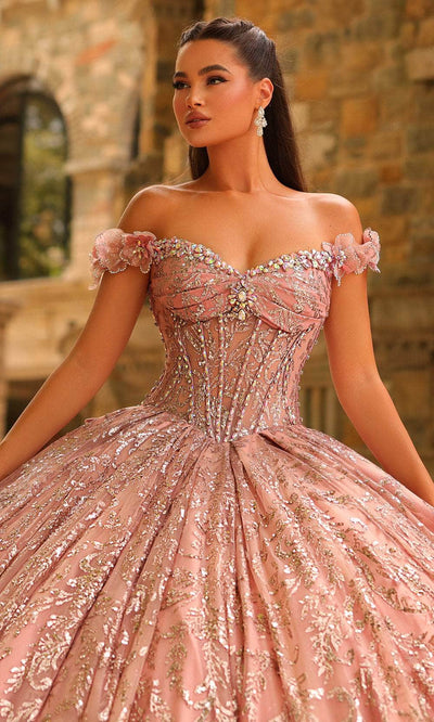 Amarra 54237 - Glitter Embellished Ballgown Quinceanera Dresses