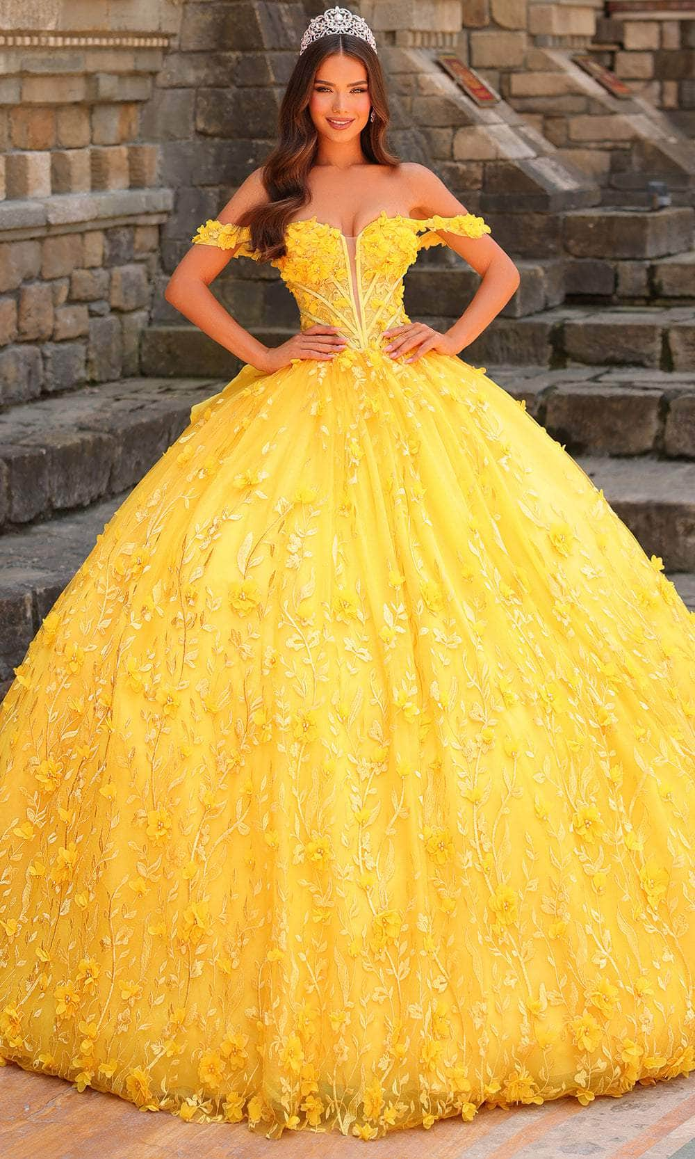 Amarra 54239 - Embellished Ballgown Quinceanera Dresses 00 /  Yellow