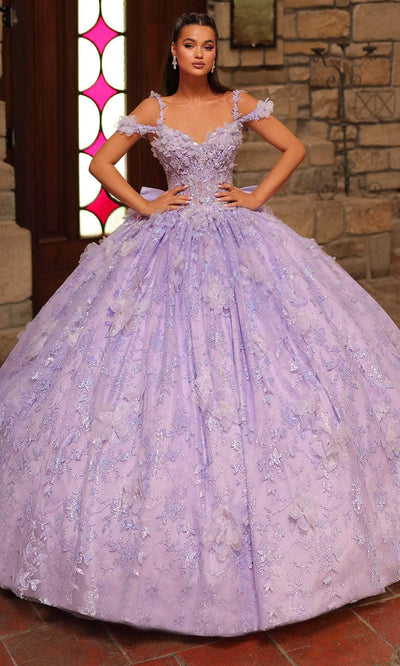 Amarra 54243 - Floral Applique Ballgown Quinceanera Dresses 00 /  Lilac