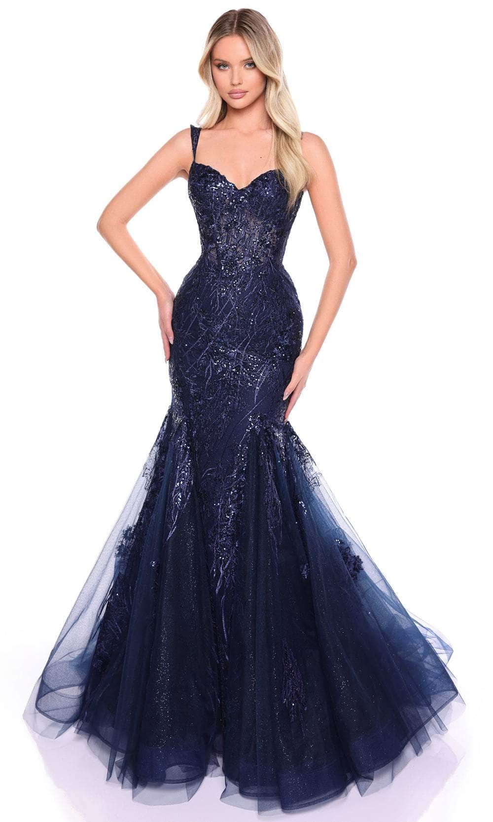 Amarra 88132 - Embellished Prom Gown Prom Dresses 000 /  Navy