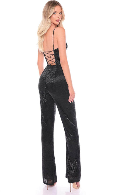 Amarra 88135 - Sequined Sleeveless Jumpsuit Formal Pantsuit