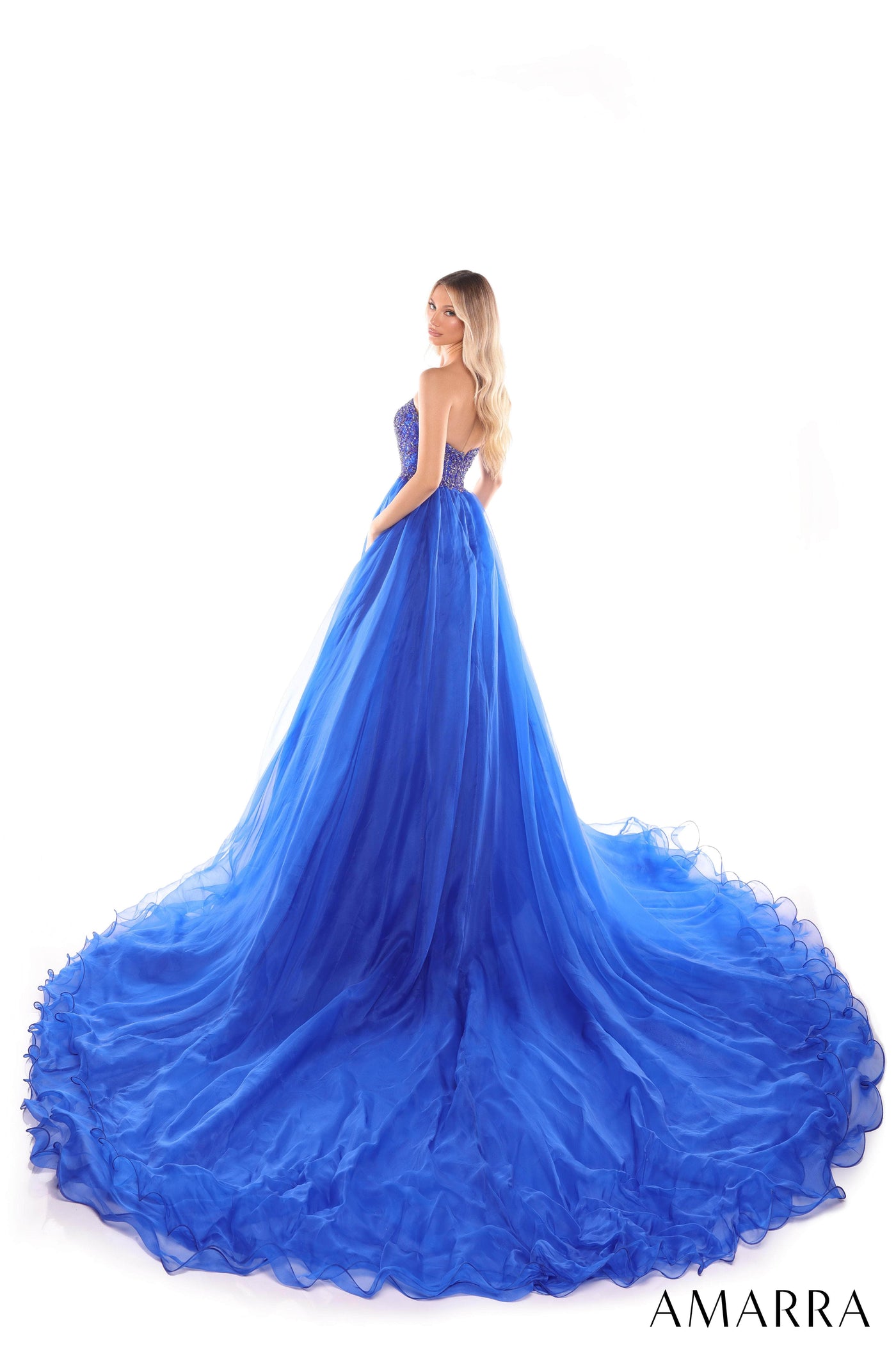 Amarra 88440 - Regal Beaded Straight Neck Ballgown Prom Dresses