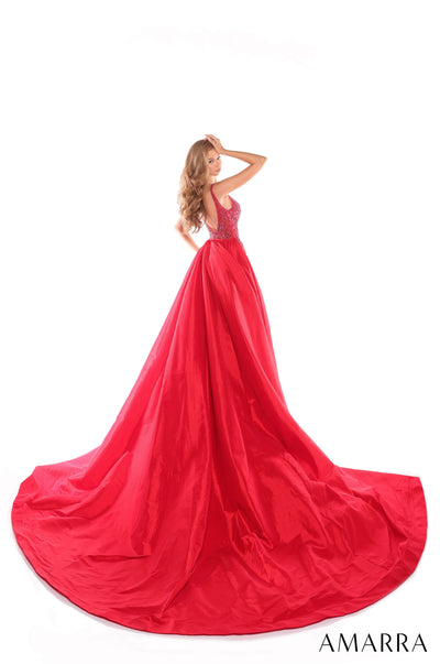 Amarra 88444 - Elegant High Slit Overskirt Gown Prom Dresses