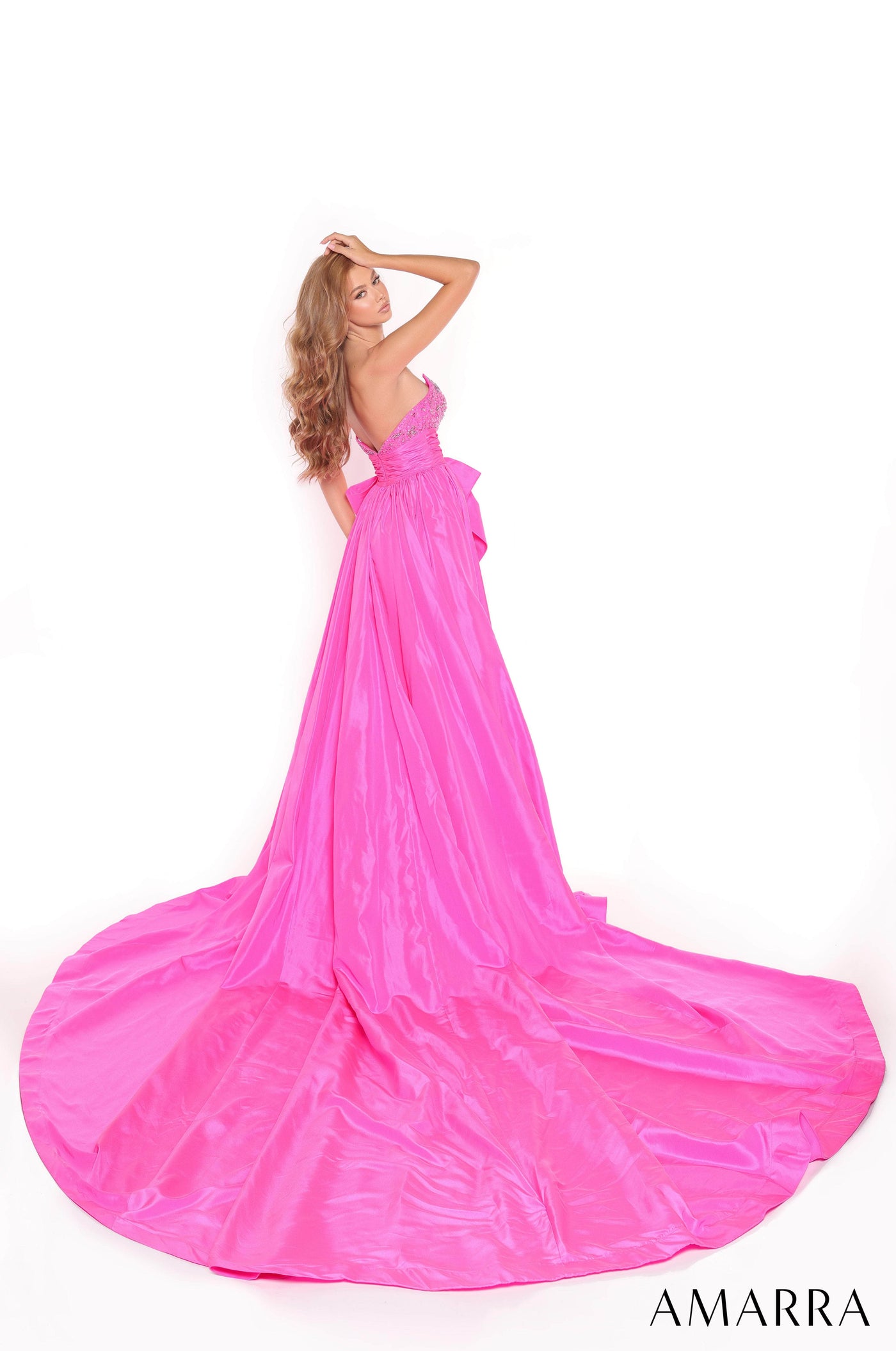 Amarra 88446 - Straight Across Taffeta A-Line Gown Prom Dresses