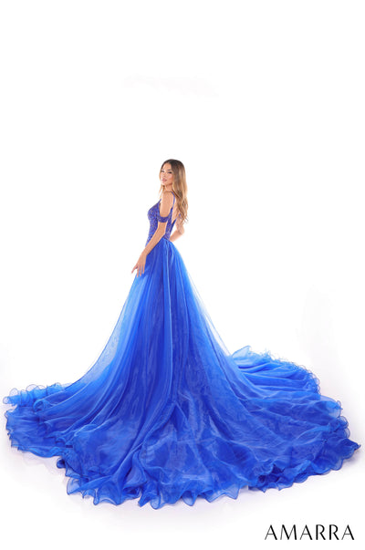 Amarra 88447 - Cold Shoulder Beaded Sheath Gown Prom Dresses