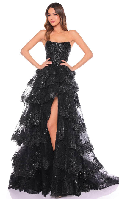 Amarra 88499 - Embellished Strapless Prom Gown Special Occasion Dresses 000 /  Black