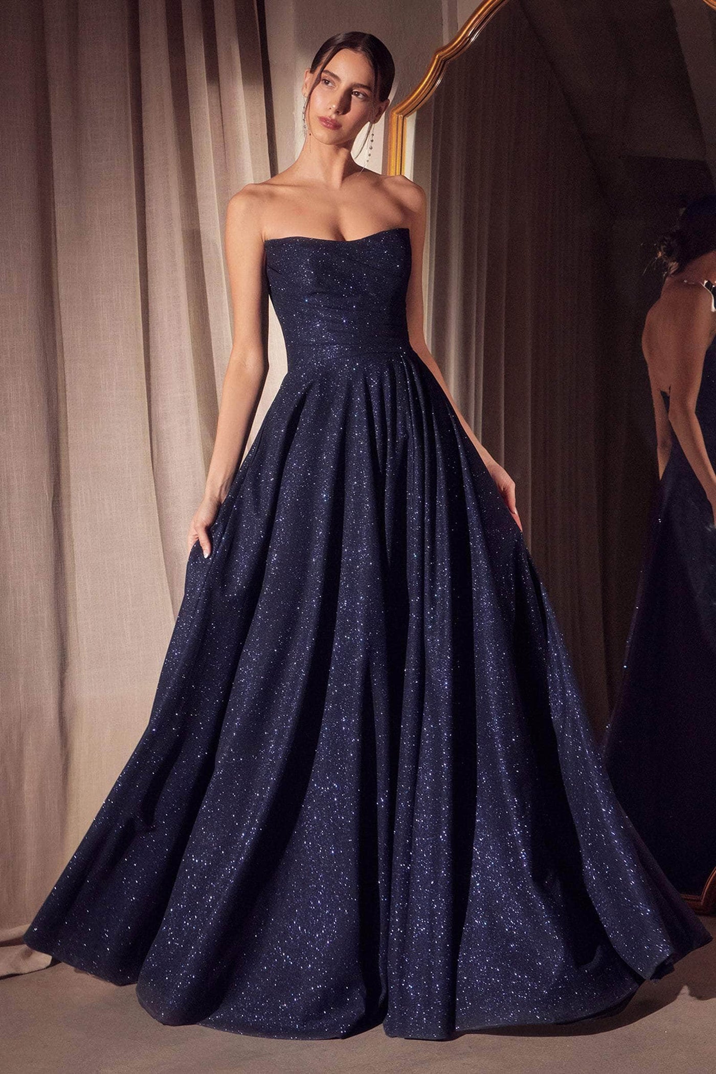 Amoris by Ladivine T701 - Glitter Dusted A-Line Evening Dress Prom Dresses