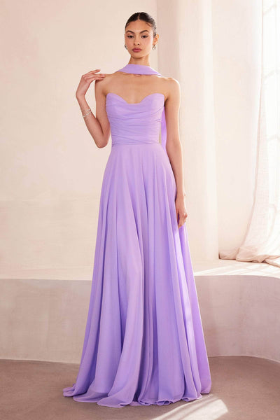 Amoris by Ladivine T703 - Strapless Lace-Up back A-Line Gown Prom Dresses