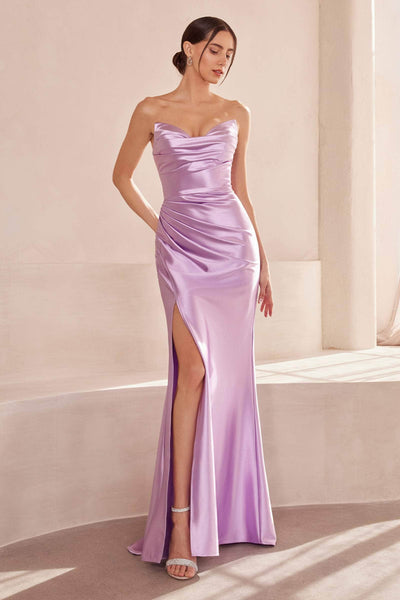 Amoris by Ladivine T704 - Fitted Strapless Evening Dres Prom Dresses XXXS /  Lavender