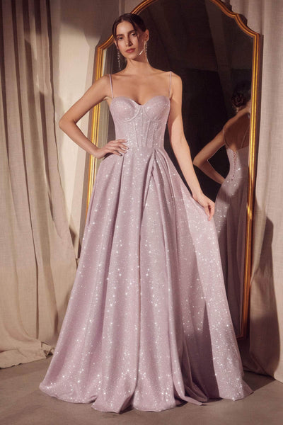 Amoris by Ladivine T706 - Glitter Dusted Sweetheart Neck Evening Gown Prom Dresses XXXS /  Light Pink