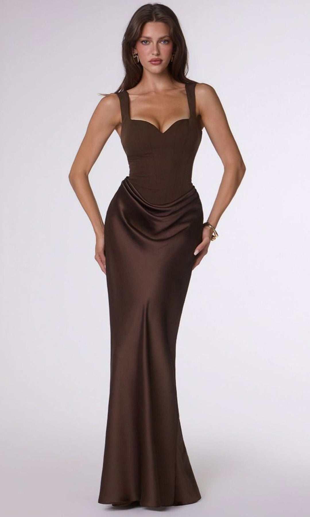 Amoris by Ladivine T742 - Sweetheart Lace-Up Fitted Dress