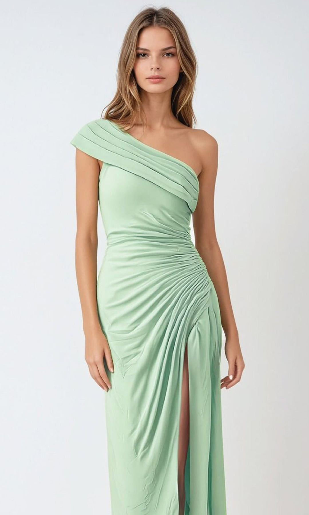 Amoris by Ladivine T802 Asymmetric High Slit Dress