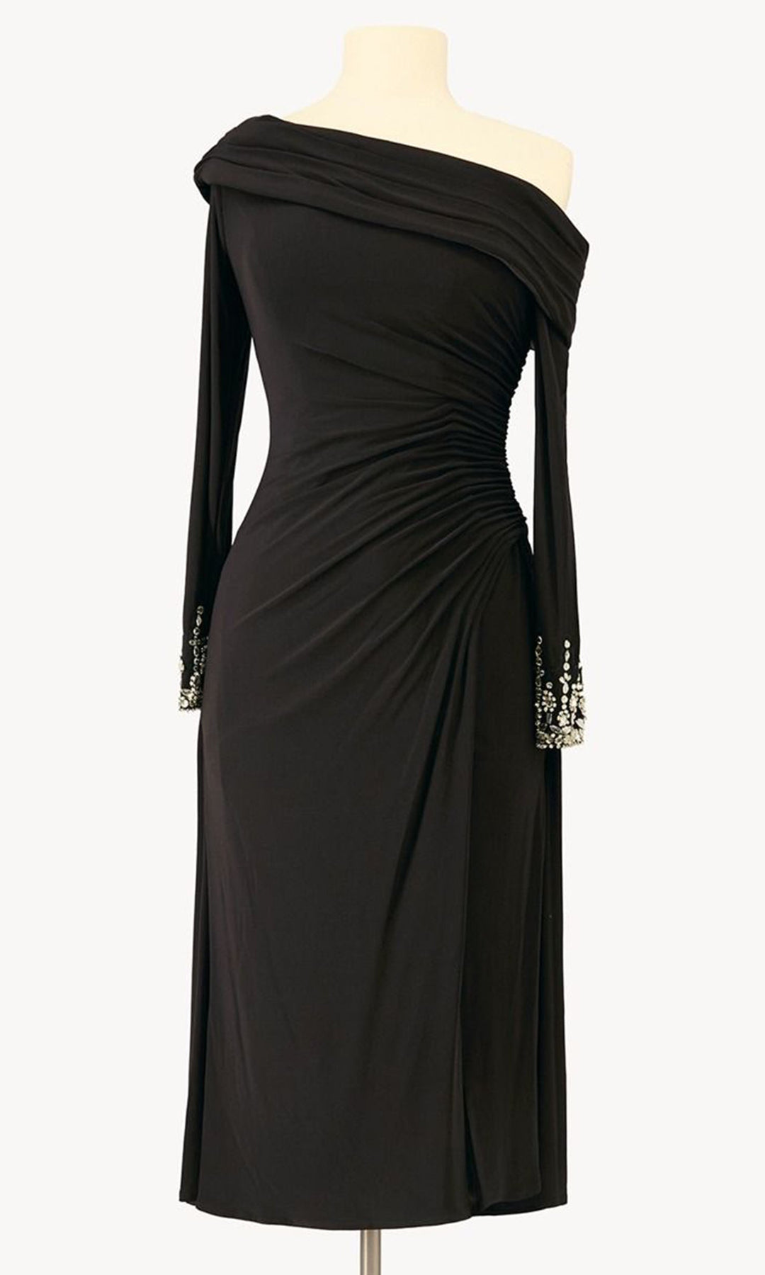 Amoris by Ladivine T803 Long Sleeve Tea-Length Dress