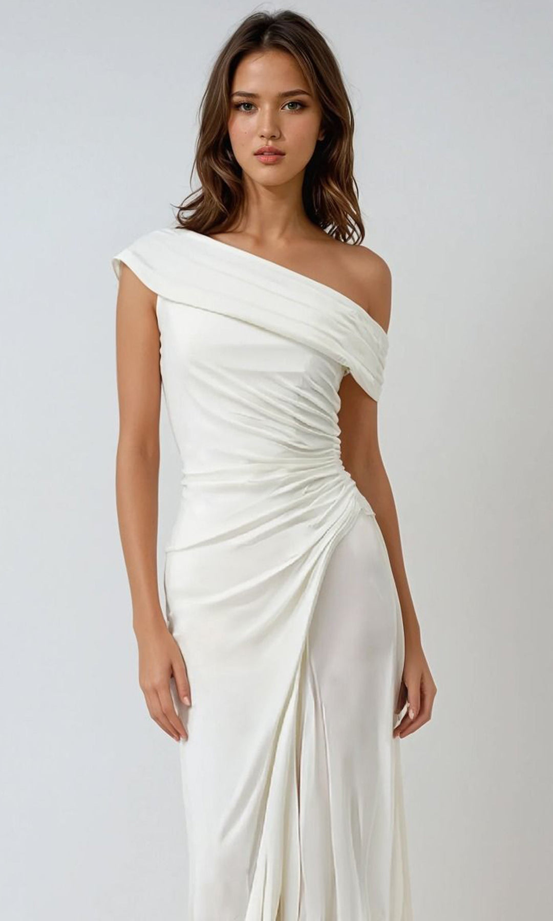 Amoris by Ladivine T805W One Shoulder High Slit Dress