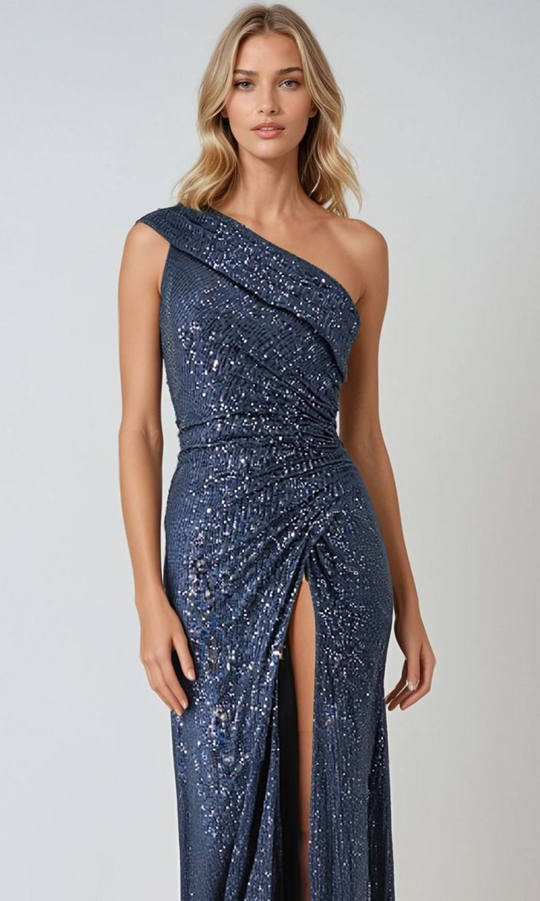 Amoris by Ladivine T806 One Shoulder Embellished Dress