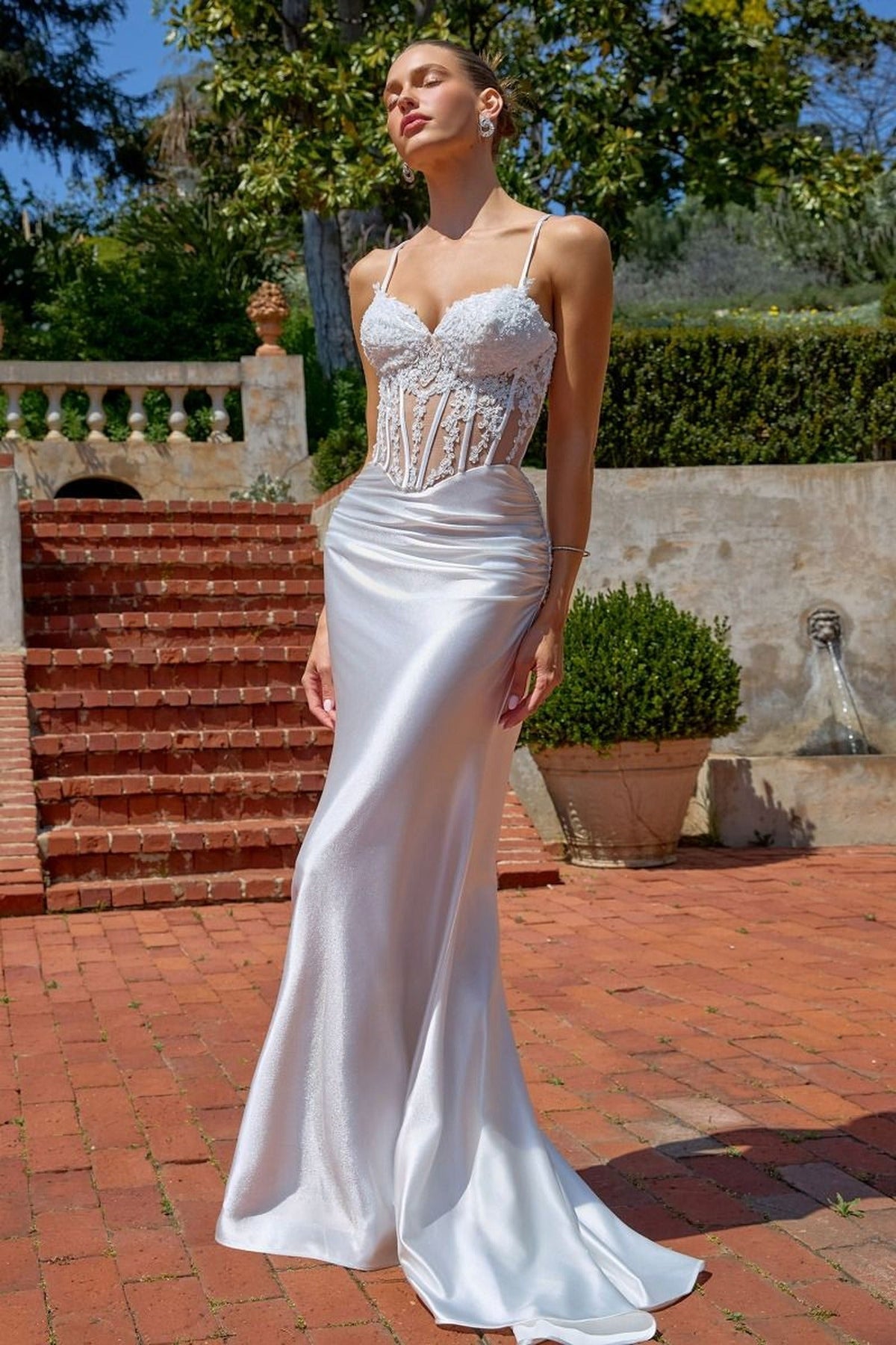 Amoris by Ladivine T819W - Lace-Up Back Sweetheart Wedding Dress