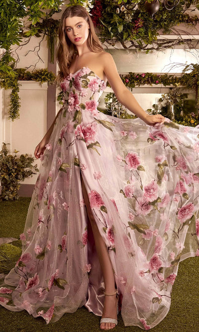 Andrea and Leo A1035 - Floral Applique Organza Prom Dress Special Occasion Dress