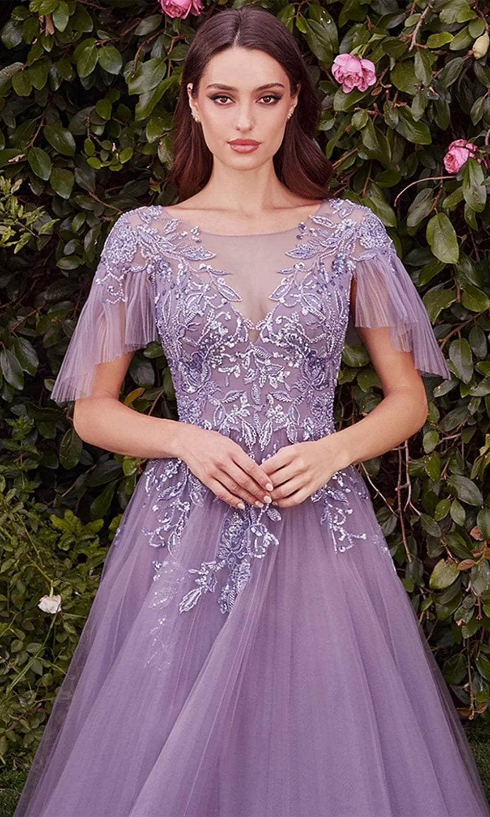 a line dress with flutter sleeves Pink Embroidered Flutter Sleeve A Line Dress
