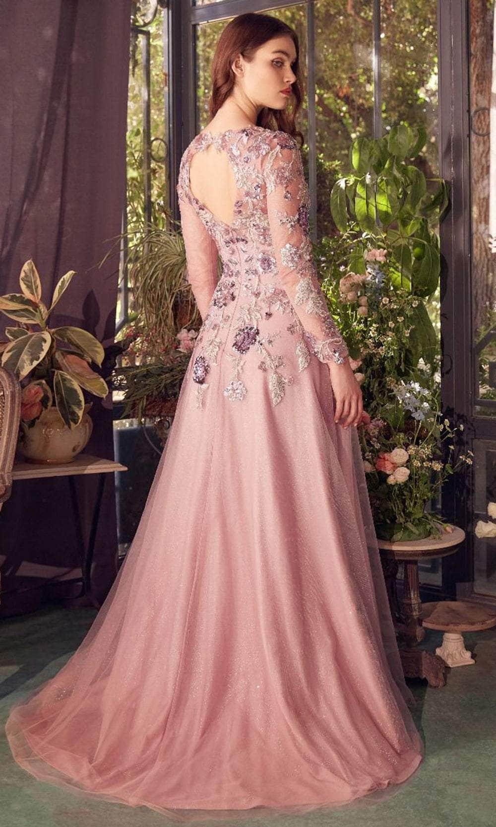 Andrea and Leo A1356 - Sequin Floral Appliqued Evening Gown Mother of the Bride Dresses