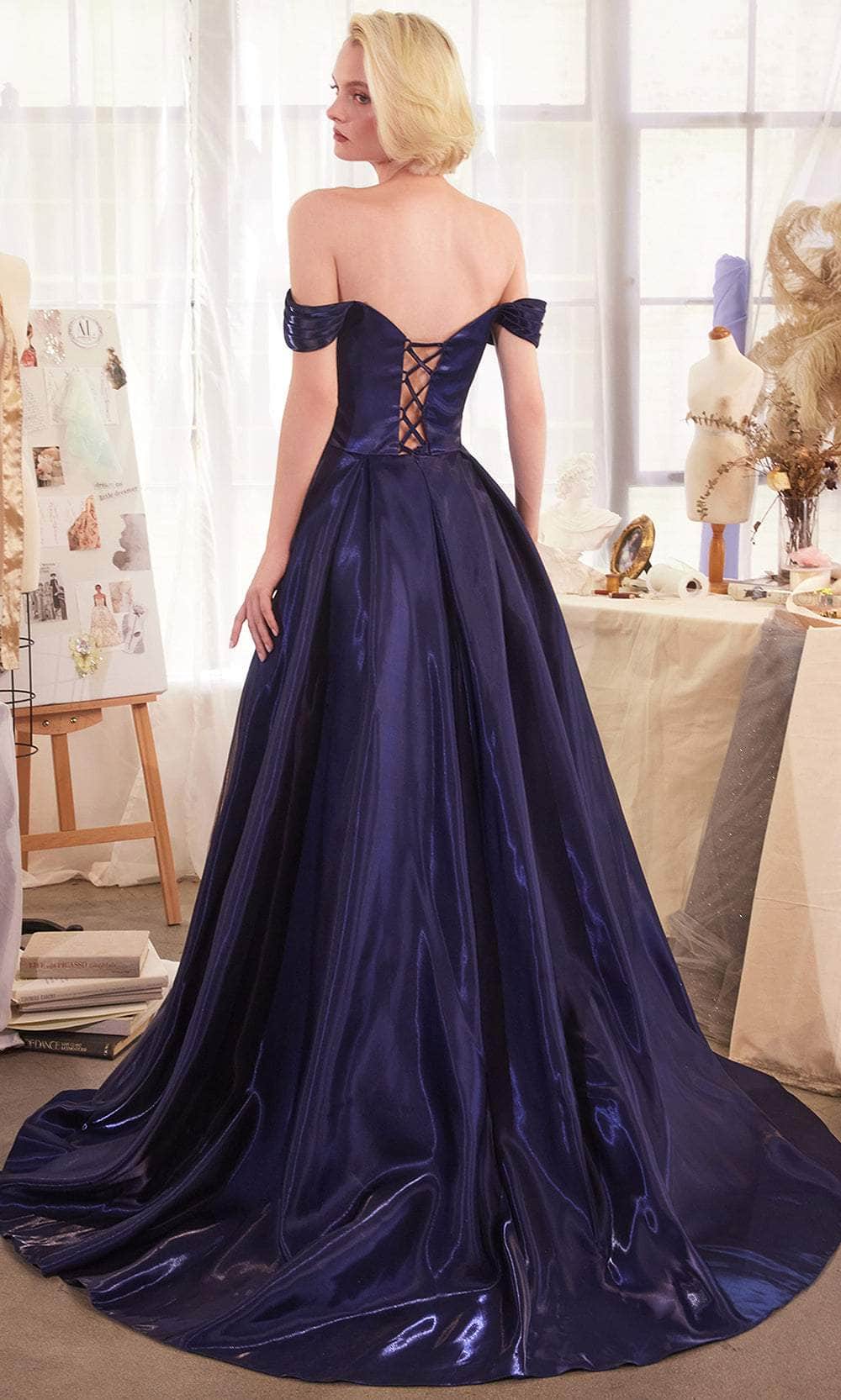 Andrea and Leo A1424 - Ruched Off Shoulder Organza Ballgown Special Occasion Dress