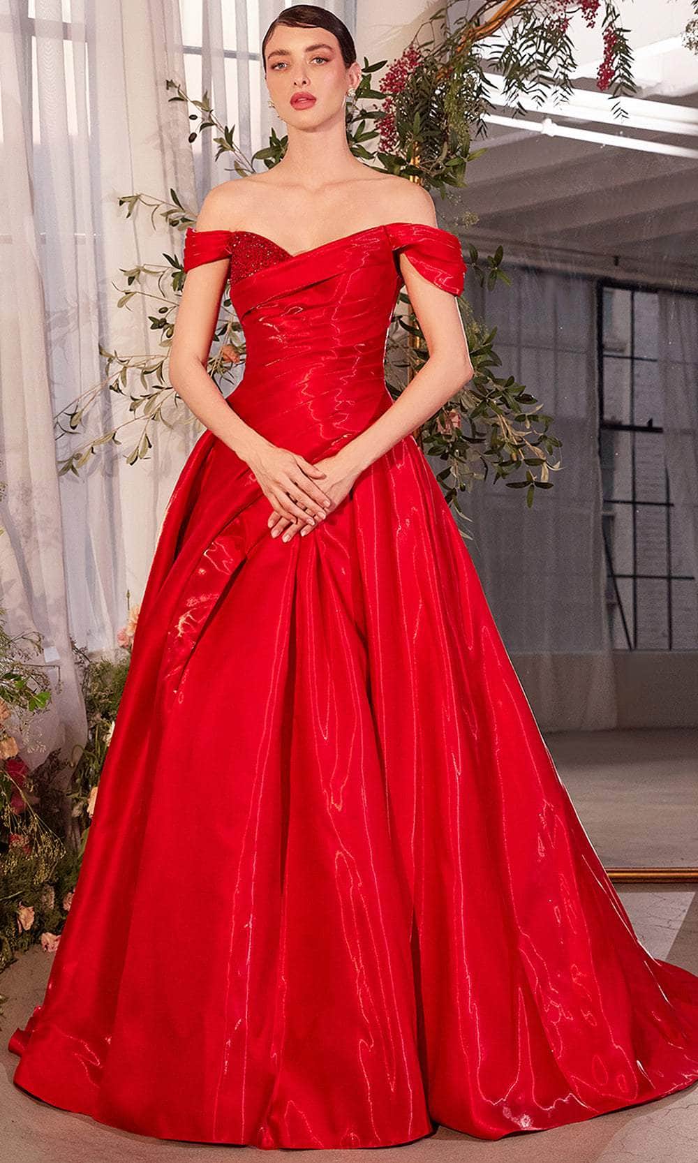Andrea and Leo A1424 - Ruched Off Shoulder Organza Ballgown Special Occasion Dress