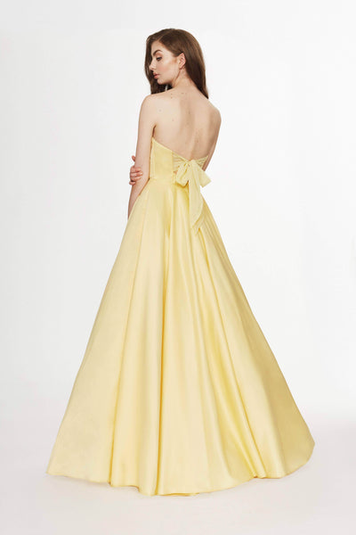 Angela & Alison 91071 - Satin Strapless Prom Dress Evening Dresses 10 / Yellow