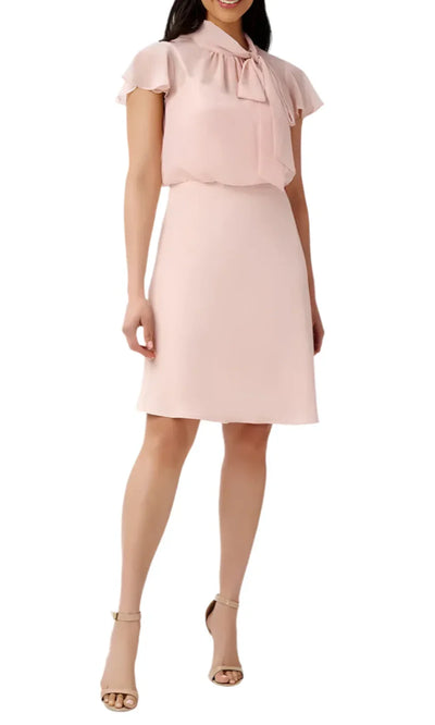 Adrianna Papell AP1D104473 - Chiffon Bow Tie Neck Knee-Length Dress Homecoming Dresses