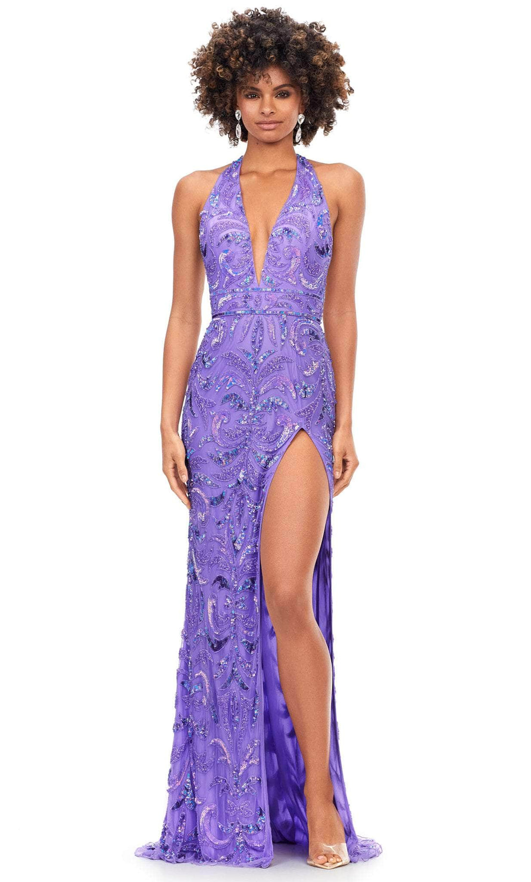 Ashley Lauren 11283 - Beaded Halter Evening Gown Special Occasion Dress