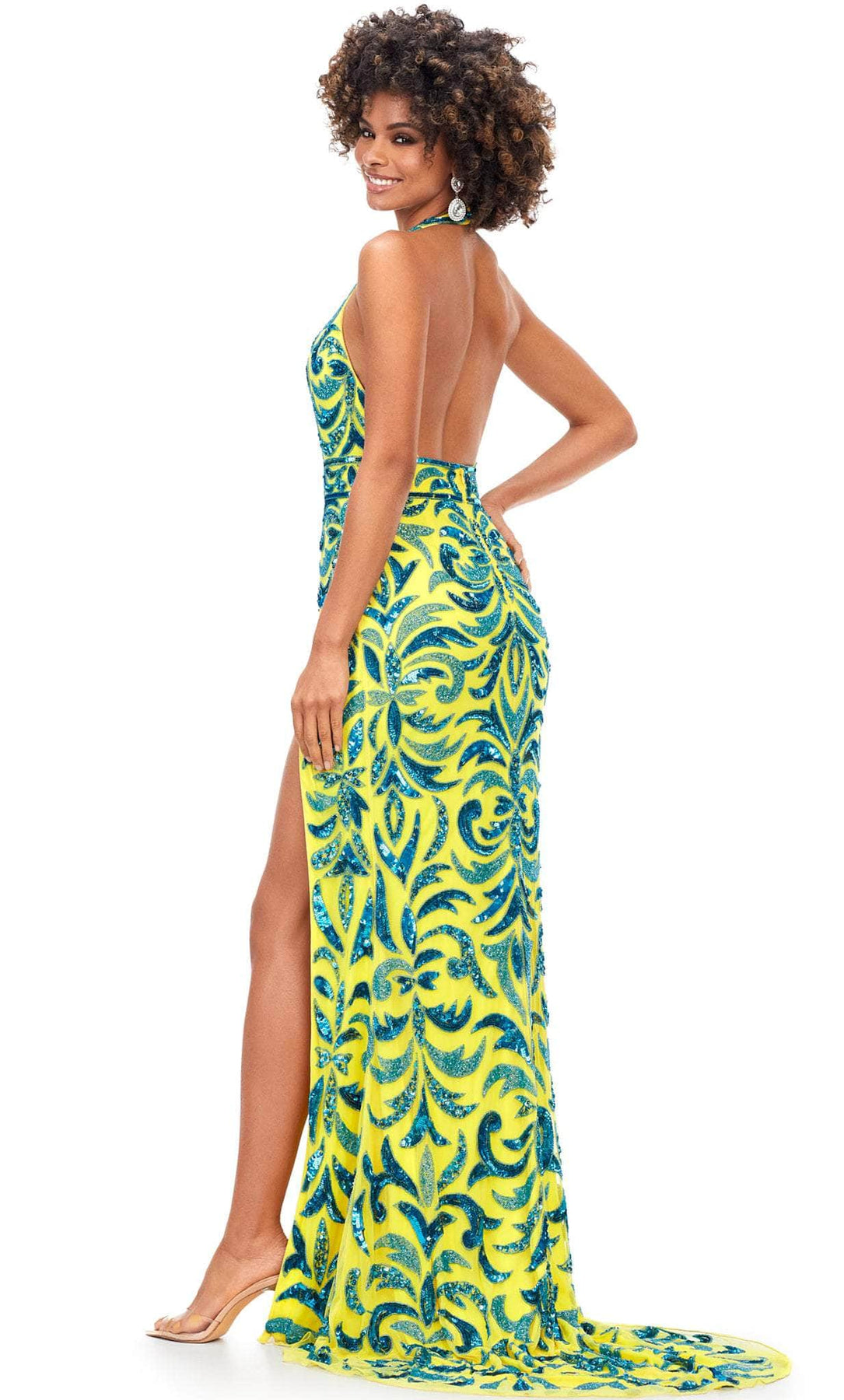 Ashley Lauren 11283 - Beaded Halter Evening Gown Special Occasion Dress